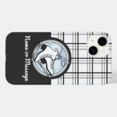 Personalisierte moderne Tartan Ice Skaten Case-Mate iPhone Hülle (Rückseite (Horizontal))