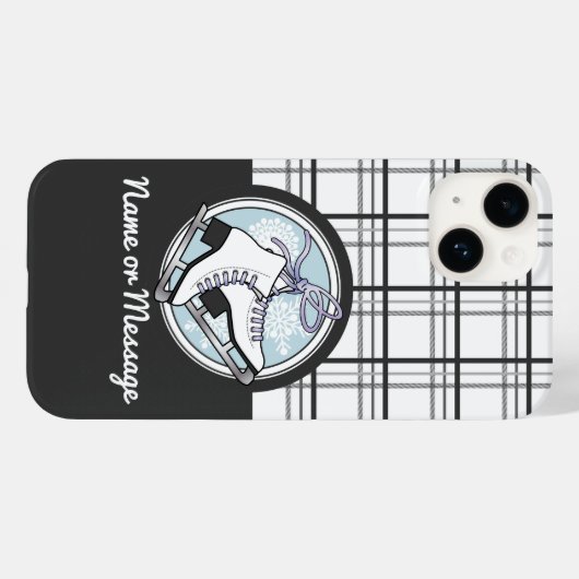 Personalisierte moderne Tartan Ice Skaten Case-Mate iPhone Hülle (Rückseite (Horizontal))