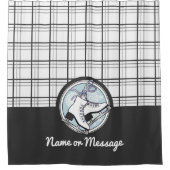 Personalisierte moderne Tartan Ice Skaten Duschvorhang (Vorderseite)