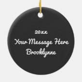 Personalisierte moderne Tartan Ice Skaten Keramik Ornament (Hinten)