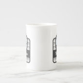 Personalisierte moderne Tartan Ice Skaten Porzellantasse (Vorderseite)