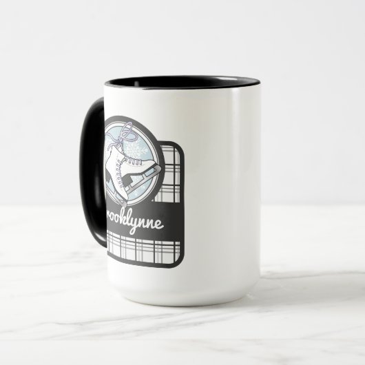 Personalisierte moderne Tartan Ice Skaten Tasse (Vorderseite Links)