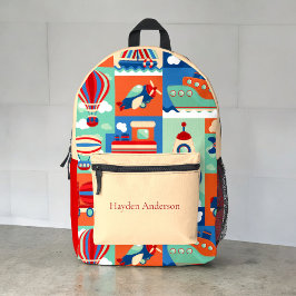 Personalisierte, moderne Transport-Trendkinder Bedruckter Rucksack