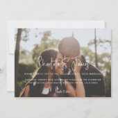 Personalisierte, moderne und stilvolle Foto Hochze Einladung (Vorderseite)