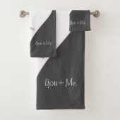 Personalisierte moderne Vögel in Liebe Rotes Herz Badhandtuch Set (Insitu)