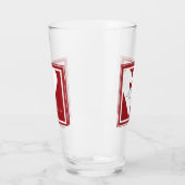 Personalisierte moderne Vögel in Liebe Rotes Herz Glas (Links)