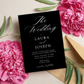 Personalisierte moderne, weiße und schwarze Hochze Einladung