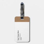 Personalisierte moderne, zeitgenössische Braun Gepäckanhänger (Rückseite vertikal)