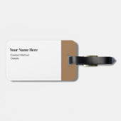 Personalisierte moderne, zeitgenössische Braun Gepäckanhänger (Rückseite horizontal)