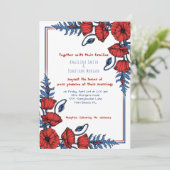 Personalisierte Mohnblütenhochzeit Einladung (Stehend Vorderseite)