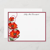 Personalisierte Mohnkorrespondenzkarte Einladung (Vorne/Hinten)