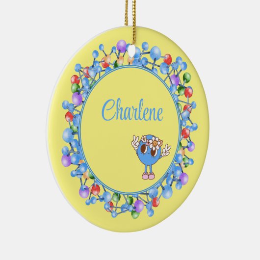 Personalisierte Moleküle Partikel Peace Atom Keramik Ornament (Rechts)