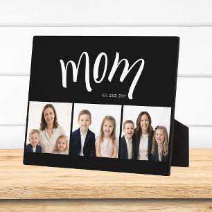 Personalisierte Mom Kids 3 Foto-Collage Mom Est Ja Fotoplatte