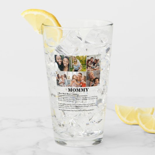 Personalisierte Mommy-Definition 6-FotoCollage Glas (Vorderseite Ice)