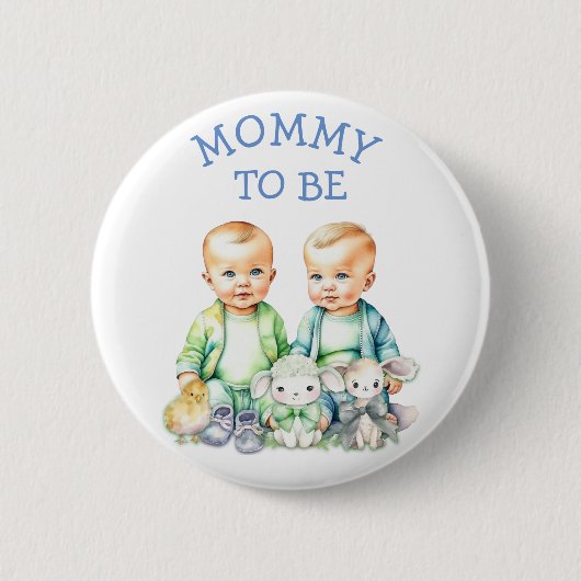 Personalisierte Mommy to be Baby Shower Button (Vorderseite)