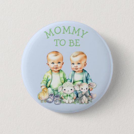 Personalisierte Mommy to be Baby Shower Button (Vorderseite)