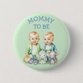 Personalisierte Mommy to be Baby Shower Button (Vorderseite)