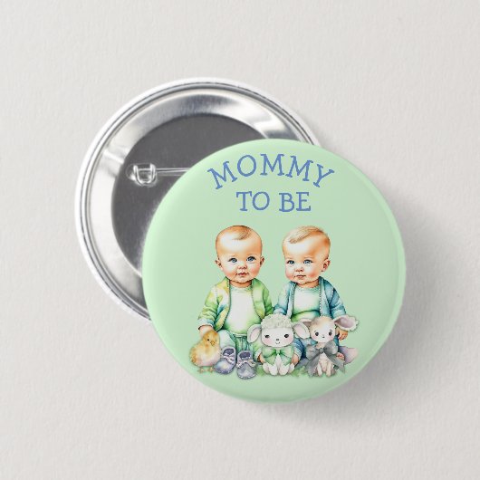 Personalisierte Mommy to be Baby Shower Button (Vorne & Hinten)