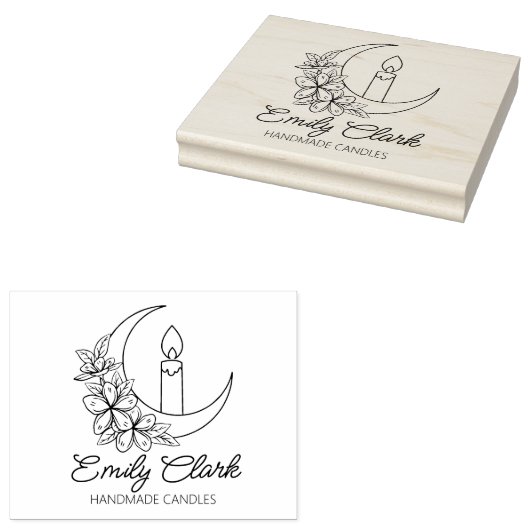 Personalisierte Mond Blume Handgefertigte Kerzen, Gummistempel (Stempel)