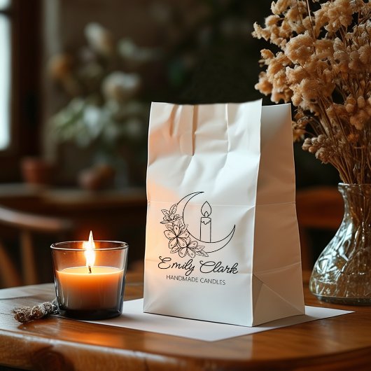 Personalisierte Mond Blume Handgefertigte Kerzen, Gummistempel