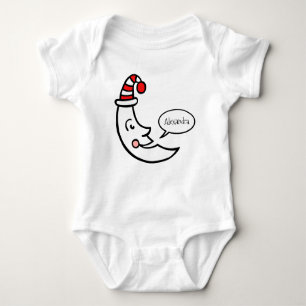 Personalisierte Mondgesicht und Sterne Baby Strampler