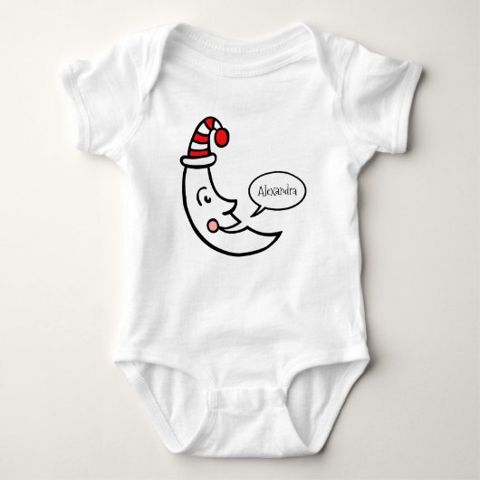 Personalisierte Mondgesicht und Sterne Baby Strampler (Vorderseite)