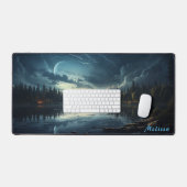 Personalisierte Mondlicht-Nachtlandschaft Schreibtischunterlage (Tastatur & Maus)