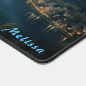 Personalisierte Mondlicht-Nachtlandschaft Schreibtischunterlage (Ecke)