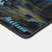 Personalisierte Mondlicht-Nachtlandschaft Schreibtischunterlage (Ecke)