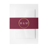 Personalisierte Mongram Burgundy Gold Wedding Einladungsbanderole (Vorderseite Beispiel)