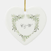 Personalisierte Mongram Greenerity Wedding Keramik Ornament (Hinten)