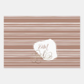 Personalisierte Mongram Mocha Brown Floral Wedding Geschenkpapier Set (Vorderseite 2)