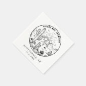 Personalisierte Mongram-Wüstenhochzeit Serviette (Ecke)