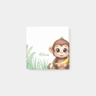 Personalisierte Monkey Safari Haftnotizen Post-it Klebezettel
