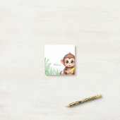 Personalisierte Monkey Safari Haftnotizen Post-it Klebezettel (Auf Schreibtisch)