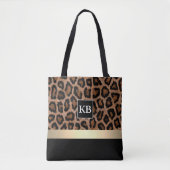 Personalisierte Mono Leopard Muster Totbeutel Tasche (Vorderseite)
