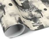 Personalisierte monochrome und silberfarbene Gesch Geschenkpapier (Rolleneckpunkt)