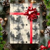 Personalisierte monochrome und silberfarbene Gesch Geschenkpapier