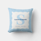 Personalisierte Monogram Baby States Keepake Blue Kissen (Vorderseite)