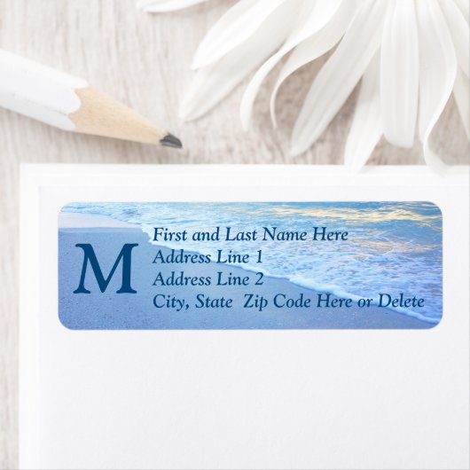 Personalisierte Monogram Beach Theme Address Label (Insitu)