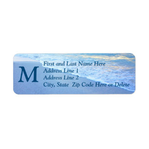 Personalisierte Monogram Beach Theme Address Label