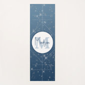 Personalisierte Monogram Blue Ombre Sparkle-Ausric Yogamatte (Vorderseite)