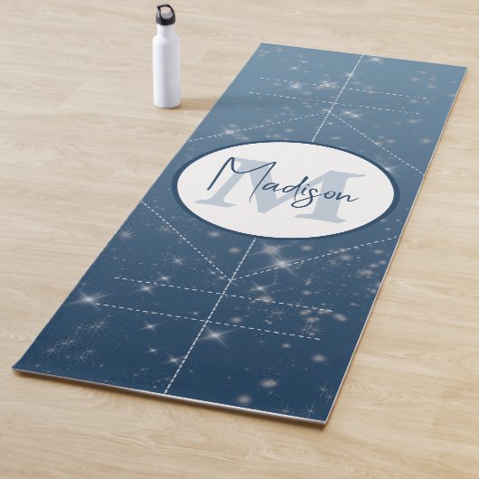 Personalisierte Monogram Blue Ombre Sparkle-Ausric Yogamatte (Beispiel)