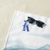 Personalisierte Monogram Blue Rolling Mouning View Strandtuch (Beispiel)