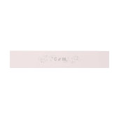 Personalisierte Monogram Blush Pink Grey Wedding Einladungsbanderole (Flach)