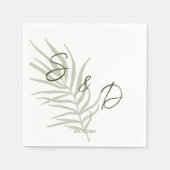 Personalisierte Monogram Boho Wedding Serviette (Vorderseite)