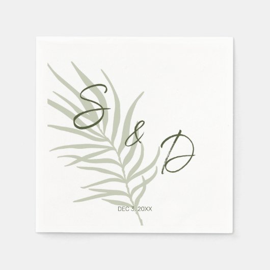 Personalisierte Monogram Boho Wedding Serviette (Vorderseite)