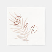 Personalisierte Monogram Boho Wedding Serviette (Vorderseite)