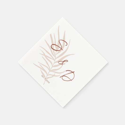 Personalisierte Monogram Boho Wedding Serviette (Ecke)