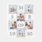 Personalisierte Monogram Couple-FotoCollage Fleecedecke (Vorderseite)